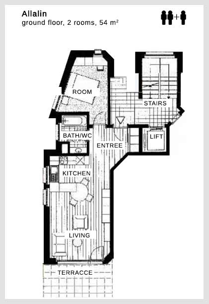 Floor plan apartment Allalin Dolce Vita Saas-Fee